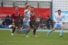 3.Liga - Saison 2022/2023 - TSV 1860 München - FC Ingolstadt 04 - Justin Butler (Nr.31 - FCI) - Jesper Verlaat (Nr.4 - 1860 München) -  Foto: Meyer Jürgen