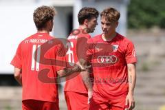 Bayernliga Nord - Saison 2023/2024 - FC Ingolstadt 04 - Würzburger FV 04 - Krupa Jeroen rot #11 - Moritz Wiezorrek (Nr.15 - FCI U21) - Foto: Meyer Jürgen