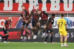 3. Liga; FC Ingolstadt 04 - Borussia Dortmund II; Mauer Pascal Testroet (37, FCI) Lukas Fröde (34, FCI) Ryan Malone (16, FCI) Julian Kügel (31, FCI) Benjamin Kanuric (8, FCI) Bryang Kayo (48, FCI)