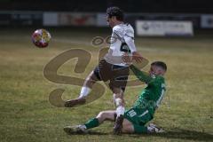 Landesliga - Saison 2024/25 - SV Manching - TSV Wertingen - Sebastian Graßl (Nr.10 - SV Manching) - Maximilian Zeyer weiss Wertingen - Foto: Meyer Jürgen