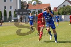 Bayernliga Nord - Saison 2023/2024 - FC Ingolstadt 04 - Würzburger FV 04 - Krupa Jeroen rot FCI - Kuß Nils blau Würzburg - Foto: Meyer Jürgen