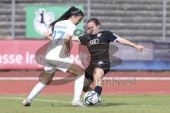 2. Fußball-Liga - Frauen - Saison 2023/2024 - FC Ingolstadt 04 - SV Meppen - Kardesler Vildan weiss Meppen - Katharina Reikertsdorfer (Nr.20 - FCI Frauen) - Foto: Meyer Jürgen