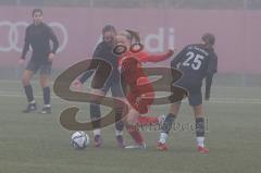 Frauen - Bayernliga - U17 - B-Junioren -  FC Ingolstadt 04 II - FC Forstern - Lilly Ettinger rot FCI - Delles Marie rechts schwarz Forstern - Maliha Madeleine schwarz Forstern links -  Foto: Meyer Jürgen