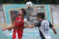 Testspiel - Bezirksliga - Saison 2025/26 - TSV Ober./Unterhaunstadt - Türkisch Ingolstadt  - Avni Avdijaj rot Türkisch  - David Romanov weiss Ober./Unterh.stadt - Foto: Meyer Jürgen