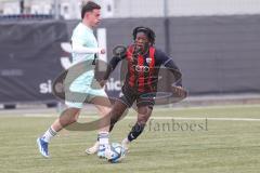 Bayernliga Nord - Saison 2024/25 - FC Ingolstadt 04 II - DJK Ammerthal - Said Souleymane (Nr.17 - FCI U21) - Laurin Klaus blau Ammerthal - Foto: Meyer Jürgen