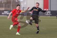 Bayernliga Nord - Saison 2023/24 - FC Ingolstadt 04 II - SpVgg Hankofen-Hailing - Cavadias Fabian rot FCI - Sommersberger Florian schwarz Hankofen - Foto: Meyer Jürgen