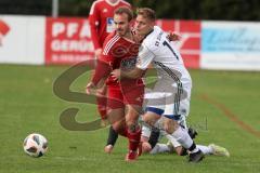 Kreisklasse - Saison 2023/2024 -SV Stammham - TSV Kösching - Jonas Betz rot Kösching - Jonas Nimmisch weiss #12 Stammham -  - Valentin Dieckert weiss Stammham - Foto: Meyer Jürgen