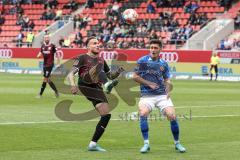 2.BL; FC Ingolstadt 04 - FC Hansa Rostock; Patrick Schmidt (32, FCI) Meier Jonathan (23 Hansa)