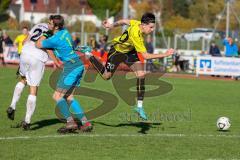 Kreisliga - Saison 2022/2023 - TSV Gaimersheim - FC Hitzhofen/Oberzell - Patrick Schwarz gelb Hitzhofen - Stefan Seitz Torwart Hitzhofen - Jan Witek weiss Gaimersheim - Foto: Meyer Jürgen