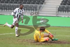 3. Liga; TSV Havelse - FC Ingolstadt 04; Tor Jubel Treffer Ausgleich 1:1 Obed Ugondu (17, FCI) Torwart Opitz Tom (1 TSV)
