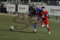 Bayernliga Süd - FC Ingolstadt 04 II - FC Ismaning - Senger Michael (#21 FCI) wird gefoult und Schad Yannick #19 Ismaning bekommt die gelb/rote Karte - Foto: Jürgen Meyer