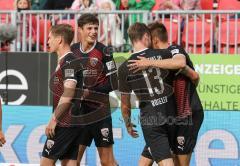 2.BL; SV Sandhausen - FC Ingolstadt 04 - Tor Jubel Filip Bilbija (35, FCI) Nils Roeseler (13, FCI) Merlin Röhl (34, FCI) Denis Linsmayer (23, FCI)