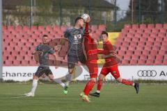 Bayernliga Süd - Saison 2021/2022 - FC Ingolstadt 04 II - VfB Hallbergmoos - Mathias Strohmeier grau Hallberg - Meikis Fabio (#19 FCI) - Foto: Meyer Jürgen