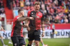 3. Liga; FC Ingolstadt 04 - FC Viktoria Köln; SchanzenGeber-Spieltag, Tor Jubel Treffer Simon Lorenz (32, FCI) Mladen Cvjetinovic (19, FCI)