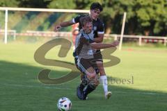 Bezirksliga - Saison 2025/26 - TSV Ober./Unterhaunstadt - VFR Garching - Oliver Günther - TSV Ober-/Unterh.stadt) - Luca Monetti schwarz Garching - Foto: Meyer Jürgen