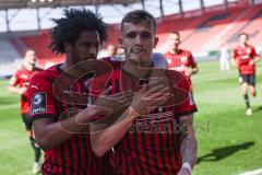 3. Liga - FC Ingolstadt 04 - FSV Zwickau - Tor Jubel Dennis Eckert Ayensa (7, FCI) mit Francisco Da Silva Caiuby (13, FCI)