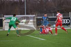 2.BL; Testspiel; FC Ingolstadt 04 - Würzburger Kickers; Patrick Schmidt (32, FCI) verpasst Torchance, Torwart Bonmann Hendrik (1 FWK) Lungwitz Alexander (26 FWK) Meisel Dominik (25 FWK)