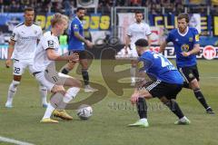 3.Liga - Saison 2022/2023 - 1. FC Saarbrücken - FC Ingolstadt 04 - Tobias Bech (Nr.11 - FCI) - Calogero Rizzuto (Nr.27 - 1.FC Saarbrücken) - Foto: Meyer Jürgen