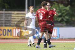 Kreisklasse- Saison 2023/2024 - MTV Ingolstadt - TSV Pförring - Der 1:2 Führungstreffer durch Elias Heiß rot Pförring - jubel - Ivan Covic Torwart MTV - Foto: Meyer Jürgen