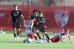 B-Junioren Bundesliga  - Saison 2023/24 - B-Junioren - FC Ingolstadt 04 - FC Bayern München - Dittrich Dominik schwarz FCI - Paylan Can #6 München - Foto: Meyer Jürgen