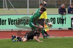 Kreisliga - Saison 2022/2023 - DJK Ingolstadt - SV Manching U23 - Alexander Zielinski grün Manching - Ostap Nechaj schwarz DJK Ing. - Foto: Meyer Jürgen