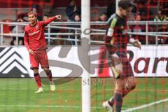 3. Liga; FC Ingolstadt 04 - 1. FC Saarbrücken; Tor Jubel Treffer 2:1 Yann Sturm (7, FCI) Torwart Menzel Phillip (13 FCS)