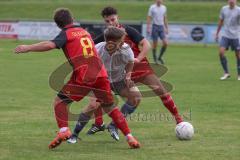 2023_11_5 - SV Kasing - TV Münchsmünster - Kreisliga - Saison 2023/24 - Tobias Wolfsfellner rot Kasing - Moritz Feigl grau Münchsmünster -  Foto: Meyer Jürgen