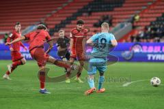 3. Liga; FC Ingolstadt 04 - FC Viktoria Köln; Anschlusstreffer Tor Jubel Treffer 1:2 Yann Sturm (7, FCI) Sponsel Meiko (19 VK) versucht zu verteidigen, Ognjen Drakulic (30, FCI) fordert den Ball