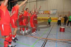 Lotto - Hallen - Bayerncup - Oberbayern -  Saison 2022/2023  - FC Fatih Ing - FC Penzberg - Finale - 1:0 - Jubel - Die Mannschaft Fatih Ingolstadt nach dem Schlusspfiff - Foto: Meyer Jürgen