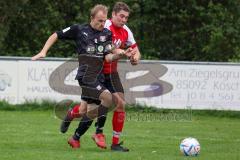 A-Klasse - Saison 2022/2023 - TSV Unsernherrn - TV 1911 Vohburg - Florian Hauber rot Vohburg - Max Schwarzbauer schwarz Unsernherrn - Foto: Meyer Jürgen