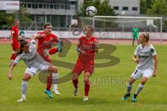 DFB Pokal Frauen Runde 1- Saison 2020/2021 - FC Ingolstadt 04 - SG99 Andernach - Zeller Maria (#25 FCI) - Reischmann Stefanie (#21 FCI) rechts - Hisenay Basarta weiss Andernacht - Foto: Meyer Jürgen