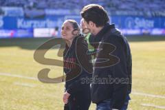 3. Liga; FC Hansa Rostock - FC Ingolstadt 04; Cheftrainerin Sabrina Wittmann (FCI) und Sportdirektor Ivica Grlic  (FCI) vor dem Spiel