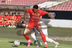 Bayernliga Süd - Saison 2022/2023 - FC Ingolstadt 04 -  TSV Dachau - Udogu David (Nr.2 - Fc Ingolstadt 04 II) - Brei Sebastian weiss Dachau - Foto: Meyer Jürgen