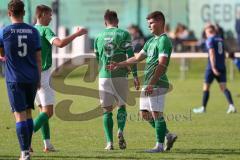 2023_10_28 - Kreisliga - Saison 2023/24 - SV Menning - FC Gerolfing  - Der 0:1 Führungstreffer durch Raymond Kreizer grün Gerolfing - jubel - Foto: Meyer Jürgen