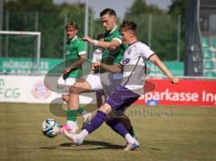 Freundschaftsspiel - FC Gerolfing - VFR Neuburg - Donat Bashota (Nr.17 - FC Gerolfing) - Daniel Rampertshammer (Nr.18 - VFR Neuburg) - Foto: Meyer Jürgen