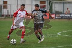 Kreisliga- Saison Saison 2026/27 - SV Türkisch Ingolstadt - TSV Ober./Unterhaunstadt -  Baris Soysal weis Türkisch - Mertcan Gürses grau Ober./Unterh.stadt  - Foto: Meyer Jürgen
