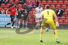 3. Liga; SpVgg Unterhaching - FC Ingolstadt 04; Benjamin Kanuric (8, FCI) Torwart Vollath René (1 SpVgg) Schwabl Markus (23 SpVgg)