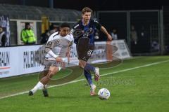 3. Liga; SV Waldhof Mannheim - FC Ingolstadt 04; Zweikampf Kampf um den Ball David Udogu (47, FCI)  Rossipal Alexander (21 WM)