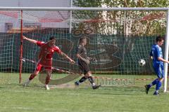 Kreisklasse - Saison 2024/25- Türk SV Ing - FC Arnsberg -  Der 1:0 Führungstreffer durch - Avni Avdijaj rot Türk SV - Dominic Zeitler Torwart Arnsberg - jubel - Foto: Meyer Jürgen