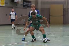 Hallenturnier Ingolstadt Nord - Saison 2024/25 - FC Geisenfeld - TSV Etting - Furkan Bayraktar grün Geisenfeld - Juri Braun weisss Etting - Foto: Meyer Jürgen