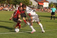 Toto Pokal - Saison 2022/2023 - SpVgg Heßdorf - FC Ingolstadt 04 - Pascal Testroet (Nr.37 - FCI) - Nick Ackermann (Nr.23 - SpVgg Hessdorf). -Foto: Meyer Jürgen