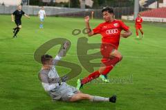 Bayernliga - U17 - Saison 2022/2023 - FC Ingolstadt 04 -  1860 München - Zeitler Deniz rot FCI - Torwart Dunker Mauricio 1860 München - Foto: Meyer Jürgen