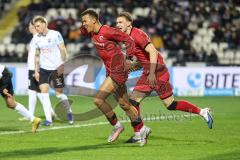 3. Liga; SSV Ulm - FC Ingolstadt 04; Tor Jubel Treffer 0:3 Marcel Costly (22, FCI) Jasper Maljojoki (23, FCI)