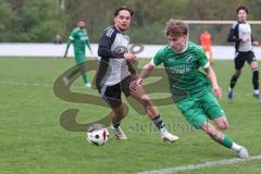 Bezirksliga - Saison 2025/26 - TSV Ober./Unterhaunstadt - FC Gerolfing - Timo Kraus (Nr.21 - FC Gerolfing) - Amadeus Taubert grau Ober./Unterhaunstadt - Foto: Meyer Jürgen