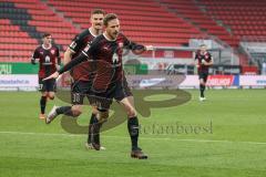 2.BL; FC Ingolstadt 04 - Hannover 96; Marcel Gaus (19, FCI) Ausgleich, Tor Jubel Treffer mit Stefan Kutschke (30, FCI)