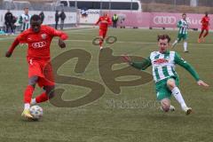 Bayernliga Süd - Saison 2022/2023 - FC Ingolstadt 04 - SV Schalding Heining - Mussa Fofanah (Nr.7 - FCI II) - Tschugg Markus #26 grün Schalding - Foto: Meyer Jürgen