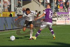 3.Liga - Saison 2022/2023 - VFL Osnabrück - FC Ingolstadt 04 - Costly Marcel - (Nr.22 - Fc Ingolstadt 04 ) - Torwart Philipp Kühn (Nr.22 - VFL Osnabrück) - Foto: Meyer Jürgen