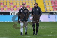 3.Liga - Saison 2022/2023 - SV 07 Elversberg - FC Ingolstadt 04 - Maximilian  Dittgen (Nr.10 - FCI) -. Cheftrainer Rüdiger Rehm (FCI) - vor dem Spiel - Foto: Meyer Jürgen