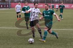 Audi Schanzer Amateur Cup 2022 -  Halbfinale 1 - SV Denkendorf - TSV Hohenwart - Alexander Sengl weiss Hohenwart - Andreas Lochner  grün Denkendorf - Foto: Jürgen Meyer