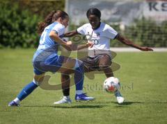 Testspiel - 2. Bundesliga Frauen - Saison 2026/27  - FC Ingolstadt 04 Frauen -  - Leticia Zinn blau Hoffenheim  - Shatra Namutebi (Nr.25 - FCI Frauen) - Foto: Meyer Jürgen